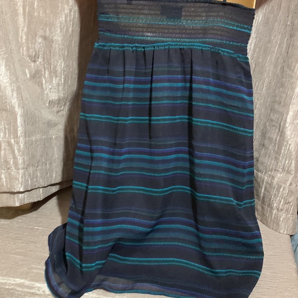 Volcom Summer Dress Navy Blue Black Stripes M - Picture 9 of 15